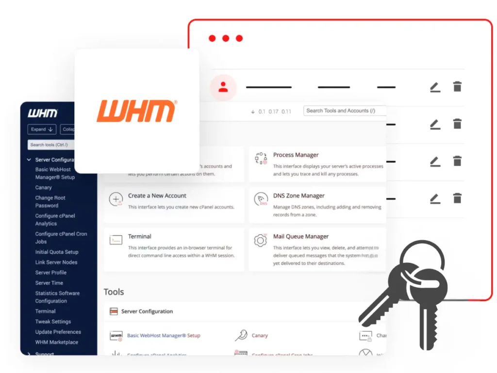 Advanced hosting management tools via cPanel control panel